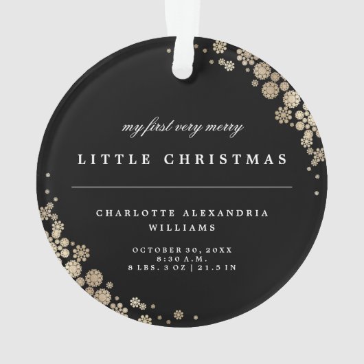 Premier ornement de photo de flocons de neige de (dos)