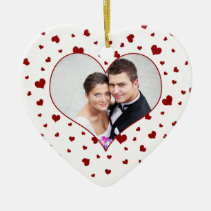 Premier ornement de photo de la Saint-Valentin du