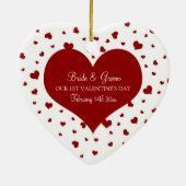 Premier ornement de photo de la Saint-Valentin du (Dos)