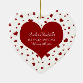 Premier ornement de photo de la Saint-Valentin du (Dos)