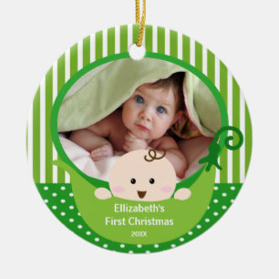 Premier ornement de photo de Noël de Babys peu de