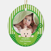 Premier ornement de photo de Noël de Babys peu de (Gauche)