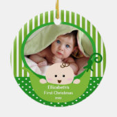 Premier ornement de photo de Noël de Babys peu de (Dos)