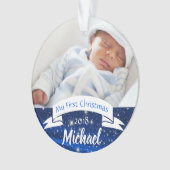 Premier ornement de photo de Noël de bébé (devant)