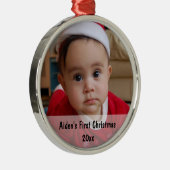 Premier ornement de photo de Noël du bébé (Droite)