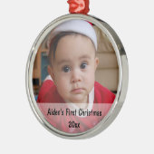 Premier ornement de photo de Noël du bébé (Gauche)