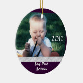Premier ornement de photo de Noël du bébé (Droite)