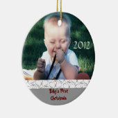 Premier ornement de photo de Noël du bébé (Droite)