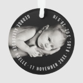 Premier ornement de photo de vacances de Noël du (dos)