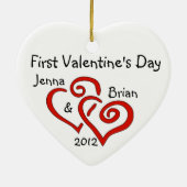 Premier ornement de Saint-Valentin de couple (Dos)