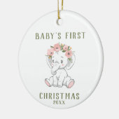 Premier ornement d'éléphant de Noël du bébé (Gauche)