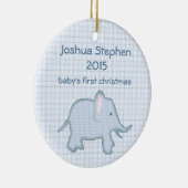 Premier ornement d'éléphant de Noël du bébé (Droite)