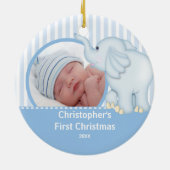 Premier ornement Elelphant de photo de Noël de (Dos)