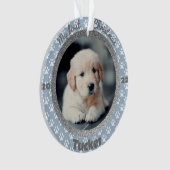 Premier ornement Empreinte de patte bleu de Noël d (devant)