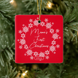 Premier ornement en céramique de Noël du Mème Snow