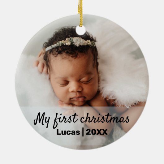 Premier ornement en céramique de Noël pour bébé mi (Dos)