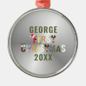 Premier ornement en métal de Noël Premium pour béb (Devant)