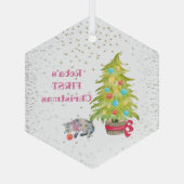 Premier ornement en verre de Noël du chat (Verso)