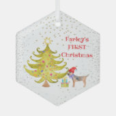 Premier ornement en verre de Noël du chien (Recto)