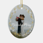 Premier ornement marié et joyeux d'arbre de Noël (Droite)