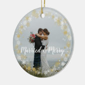 Premier ornement marié et joyeux d'arbre de Noël (Gauche)