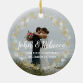 Premier ornement marié et joyeux d'arbre de Noël (Dos)