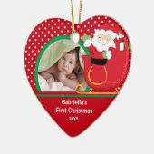 Premier ornement Père Noël de photo de Noël de (Gauche)