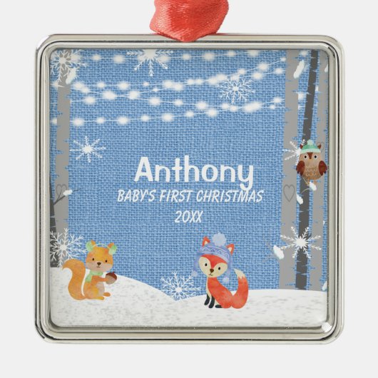 Premier ornement personnalisé d'animal de Noël de (Devant)