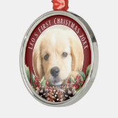 Premier ornement photo de chien de Noël (Gauche)
