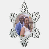 "Premier ornement photo de Noël de flacon de neige (Vue impression)