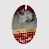Premier ornement photo de Noël de Kitten (devant)