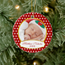 Premier ornement photo de Noël du bébé