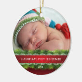 Premier ornement photo de Noël du Bébé (Gauche)