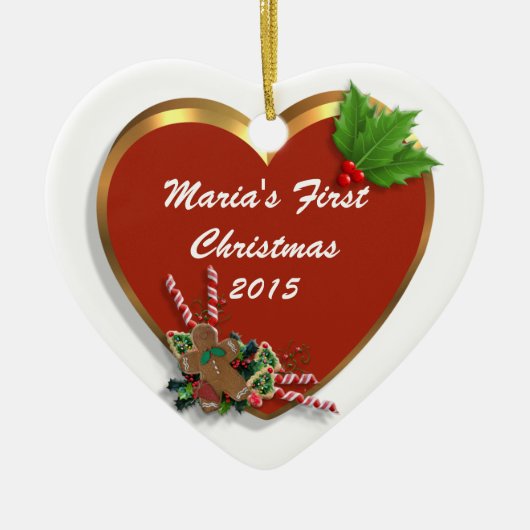 Premier ornement photo de Noël du bébé (Devant)