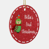 Premier ornement photo de Noël du bébé 2 côtés (Droite)