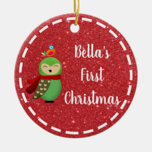 Premier ornement photo de Noël du bébé 2 côtés