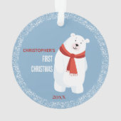 Premier Ours bleu mou polaire de Noël du bébé (dos)