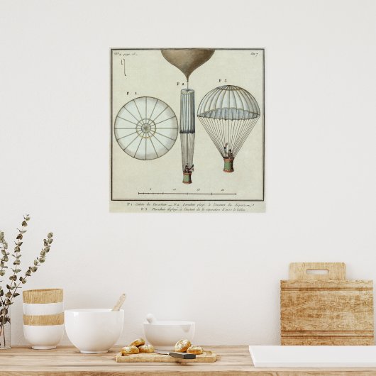 Premier parachute de Jacques Garnerin - Poster (Cuisine)