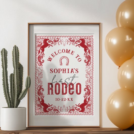Premier Rodeo Anniversaire Affiche de bienvenue de