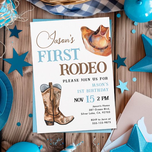 Premier Rodeo Cowboy 1er Anniversaire Invitation
