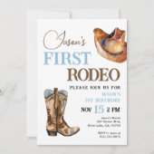 Premier Rodeo Cowboy 1er Anniversaire Invitation (Devant)