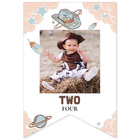 Premier Rodéo Cowboy Anniversaire Drapeaux de Bunt (Deuxième drapeau)