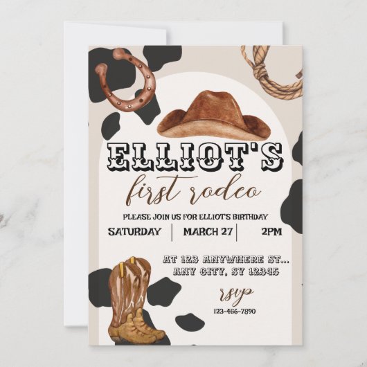 Premier Rodéo, Western Cowboy Invitation (Devant)