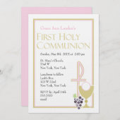 Premier rose moderne des invitations | de (Devant / Derrière)