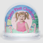 Premier Sucre de canne de Noël Photo Snow Globe (Avant)