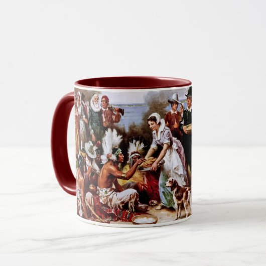 Premier Thanksgiving 1621. Beaux-Arts - Mugs cadea (Devant gauche)