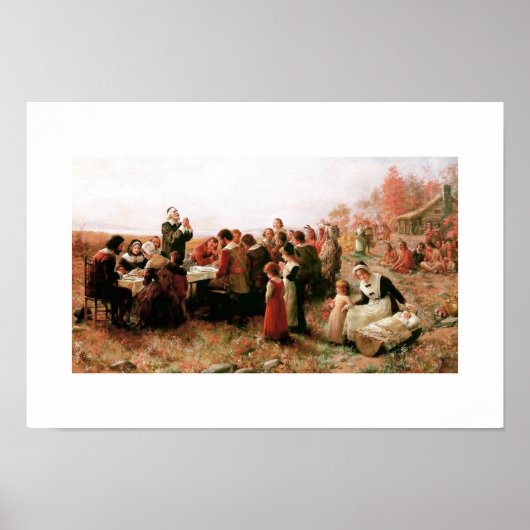 Premier Thanksgiving de Plymouth Fine Art Poster (Devant)