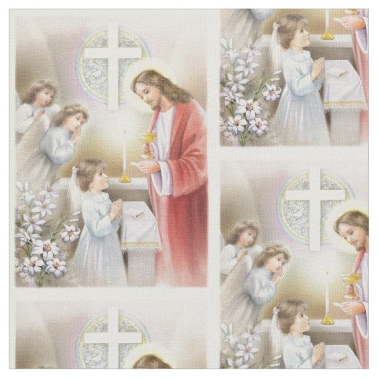 Premier tissu de fille de sainte communion (Fermer)