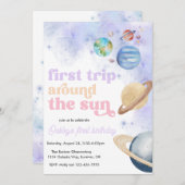 Premier Tour Autour du Soleil Invitation Spatiale (Devant / Derrière)