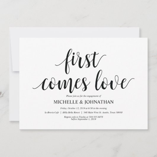 Premier vient l'amour, invitations de la partie En (Devant)